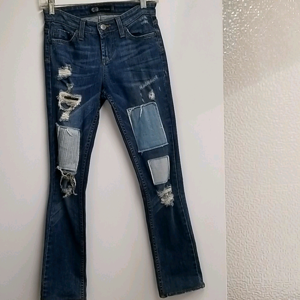 Unique Patchwork Jet Jeans.